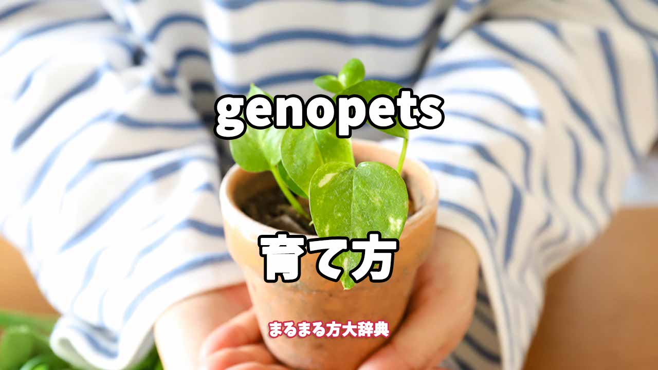 【プロが解説】genopetsの育て方