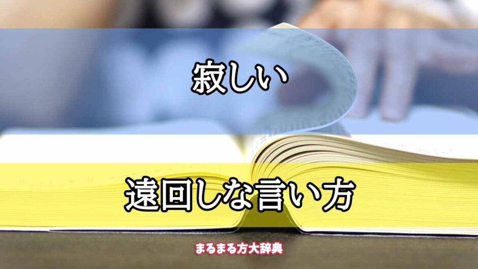 「寂しい」の遠回しな言い方【プロが解説！】