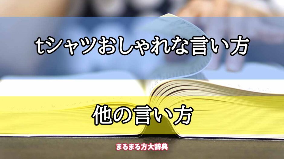 「tシャツおしゃれな言い方」の他の言い方【プロが解説！】