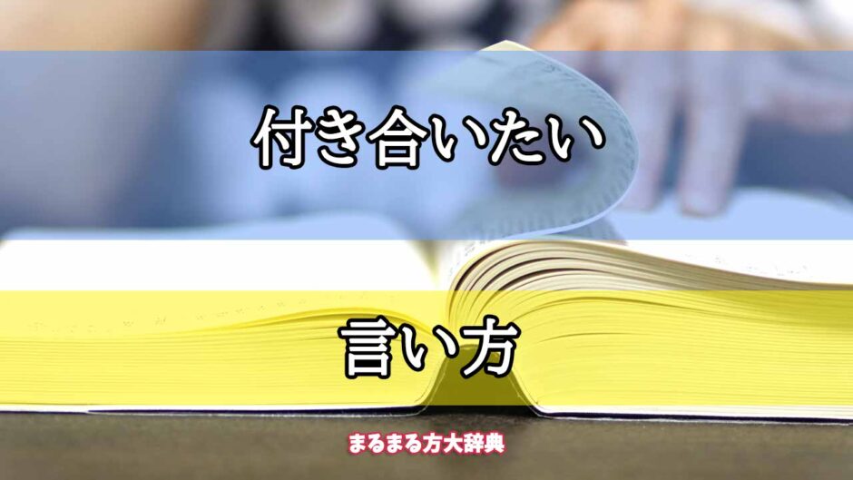 「付き合いたい」の言い方【プロが解説！】