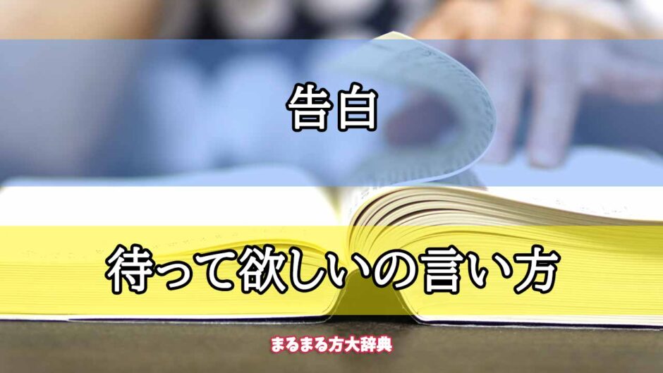 「告白」の待って欲しいの言い方【プロが解説！】