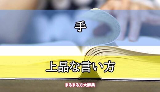 「手」の上品な言い方【プロが解説！】