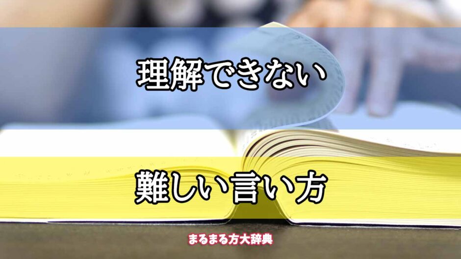 「理解できない」の難しい言い方【プロが解説！】