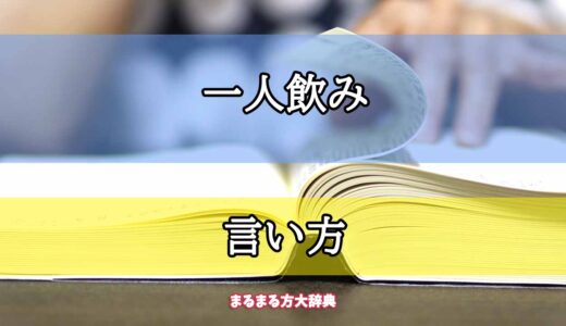 「一人飲み」の言い方【プロが解説！】