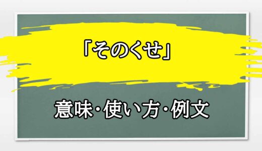 「そのくせ」の例文と意味・使い方をビジネスマンが解説