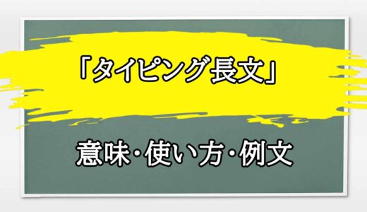 「タイピング長文」の例文と意味・使い方をビジネスマンが解説