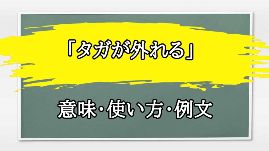 「タガが外れる」の例文と意味・使い方をビジネスマンが解説