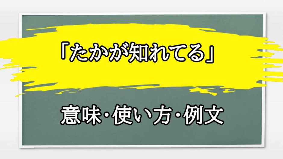 「たかが知れてる」の例文と意味・使い方をビジネスマンが解説