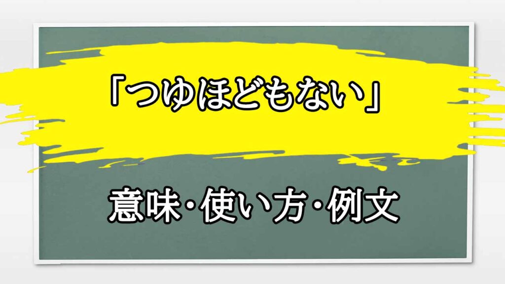 「つゆほども」の例文と意味・使い方をビジネスマンが解説 | まるまる方大辞典