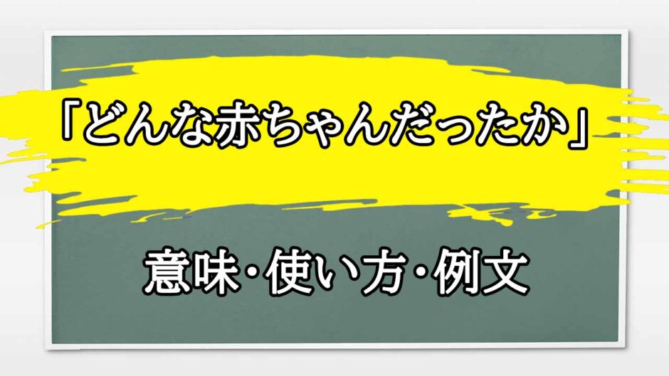 「どんな赤ちゃんだったか」の例文と意味・使い方をビジネスマンが解説