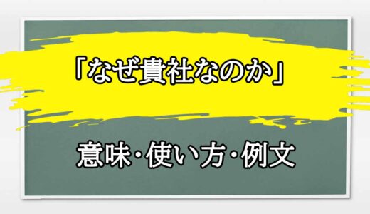 「なぜ貴社なのか」の例文と意味・使い方をビジネスマンが解説