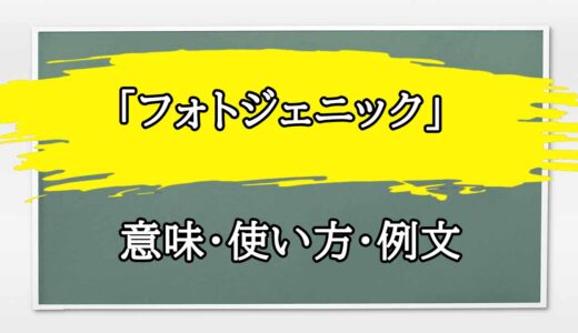 「フォトジェニック」の例文と意味・使い方をビジネスマンが解説