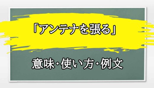 「アンテナを張る」の例文と意味・使い方をビジネスマンが解説