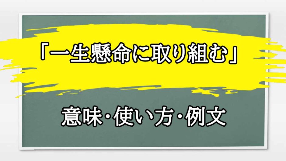 「一生懸命に取り組む」の例文と意味・使い方をビジネスマンが解説