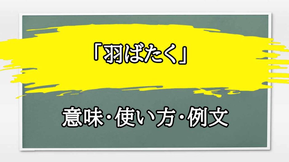 「羽ばたく」の例文と意味・使い方をビジネスマンが解説