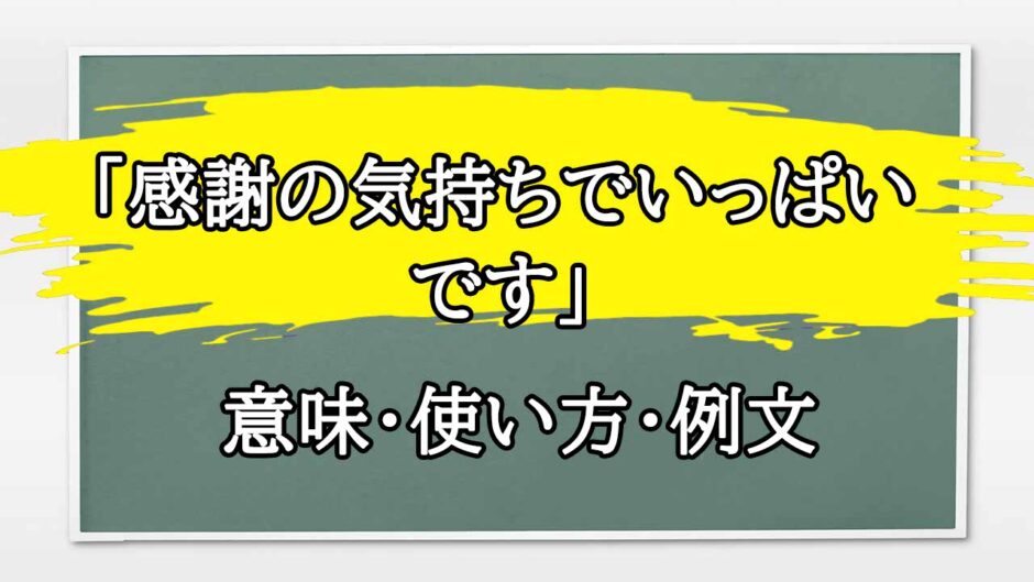 「感謝の気持ちでいっぱいです」の例文と意味・使い方をビジネスマンが解説