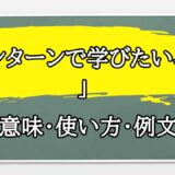 「インターンで学びたいこと」の例文と意味・使い方をビジネスマンが解説