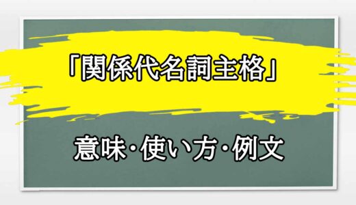 「関係代名詞主格」の例文と意味・使い方をビジネスマンが解説