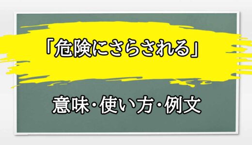 「危険にさらされる」の例文と意味・使い方をビジネスマンが解説