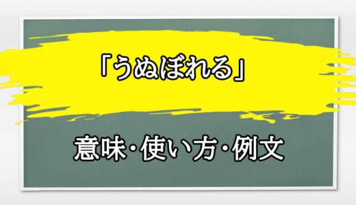 「うぬぼれる」の例文と意味・使い方をビジネスマンが解説