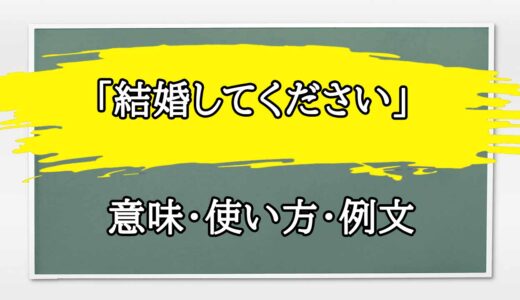 「結婚してください」の例文と意味・使い方をビジネスマンが解説