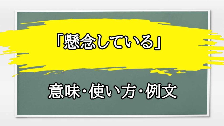 「懸念している」の例文と意味・使い方をビジネスマンが解説