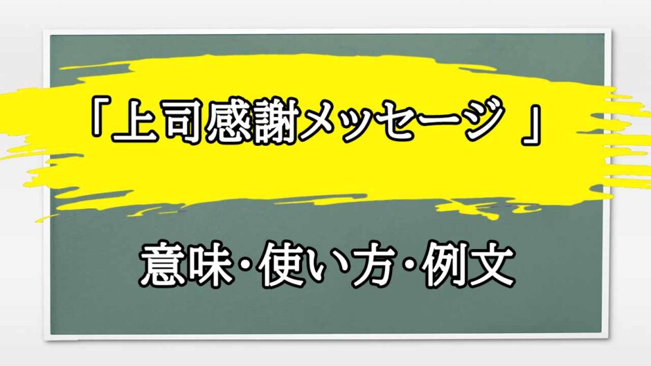 「上司感謝メッセージ 」の例文と意味・使い方をビジネスマンが解説