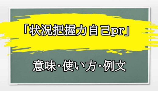 「状況把握力自己pr」の例文と意味・使い方をビジネスマンが解説