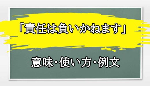 「責任は負いかねます」の例文と意味・使い方をビジネスマンが解説