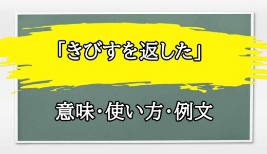 「きびすを返した」の例文と意味・使い方をビジネスマンが解説