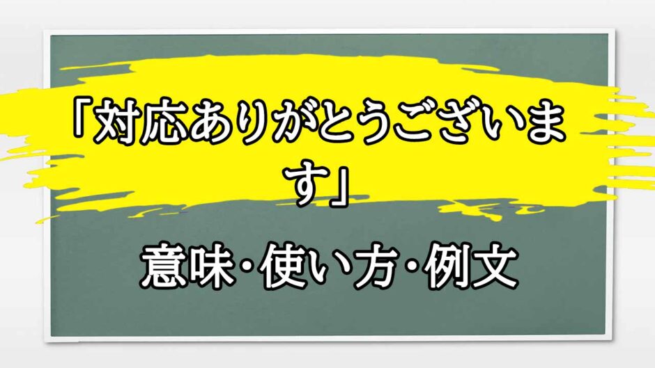 「対応ありがとうございます」の例文と意味・使い方をビジネスマンが解説