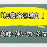 「転職辞退理由 」の例文と意味・使い方をビジネスマンが解説