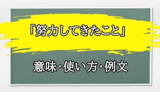 「努力してきたこと」の例文と意味・使い方をビジネスマンが解説