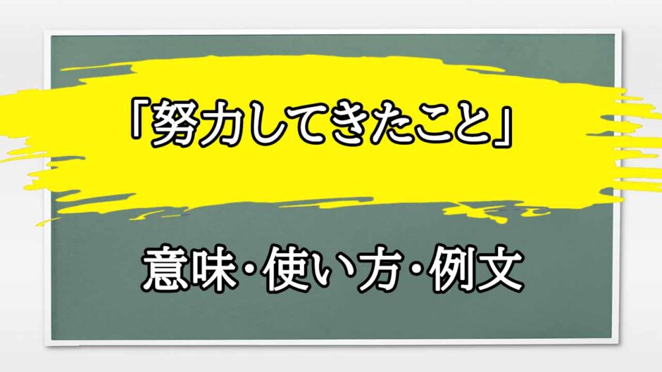 「努力してきたこと」の例文と意味・使い方をビジネスマンが解説