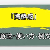 「陶酔感」の例文と意味・使い方をビジネスマンが解説