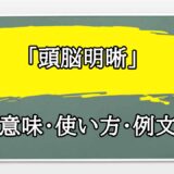 「頭脳明晰」の例文と意味・使い方をビジネスマンが解説