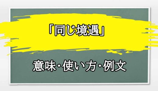 「同じ境遇」の例文と意味・使い方をビジネスマンが解説