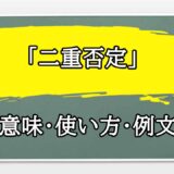 「二重否定」の例文と意味・使い方をビジネスマンが解説