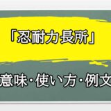 「忍耐力長所」の例文と意味・使い方をビジネスマンが解説