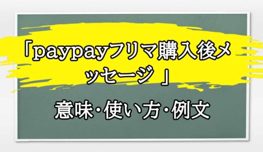 「paypayフリマ購入後メッセージ 」の例文と意味・使い方をビジネスマンが解説